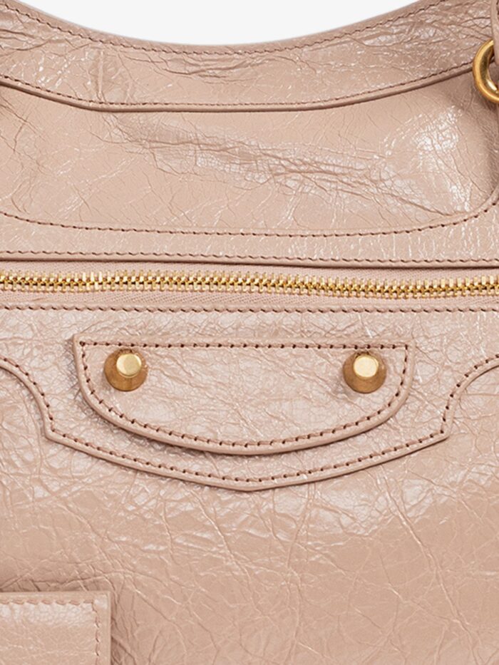 Balenciaga Le City Bag M Hammered Leather Shoulder Bag