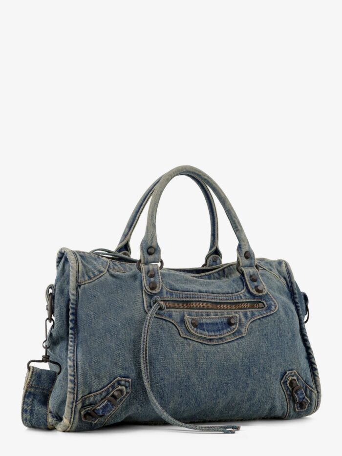 Balenciaga Le City Medium Denim Shoulder Bag