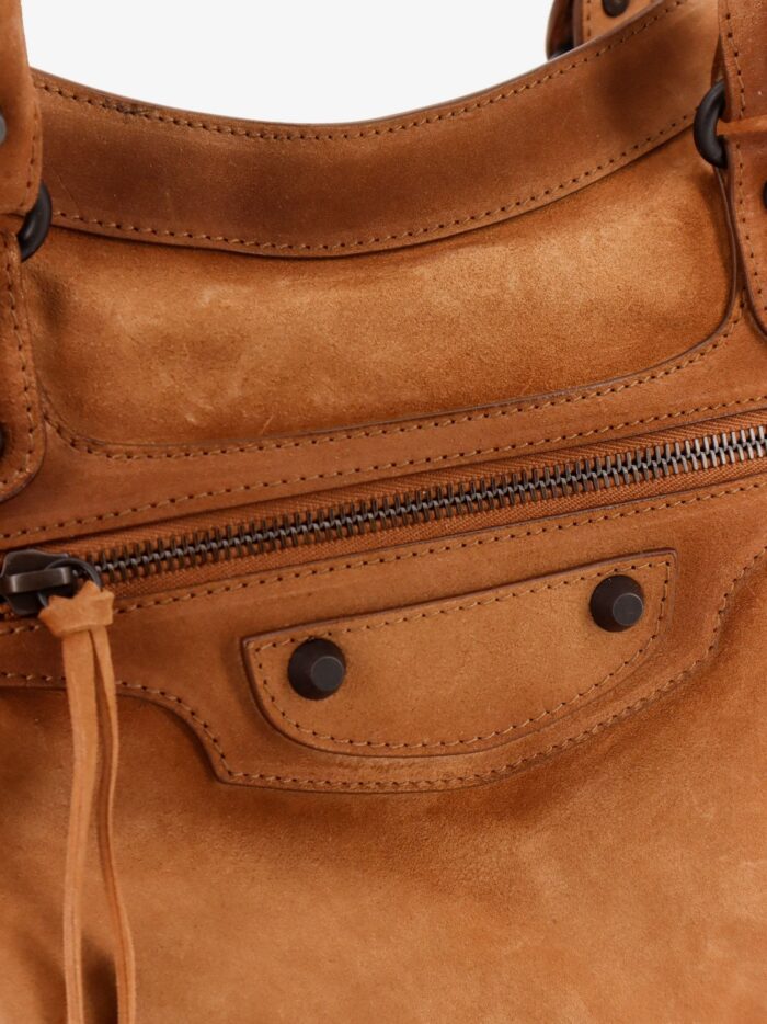 Balenciaga Le City Medium Suede Shoulder Bag