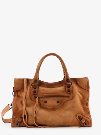 Balenciaga Le City Medium Suede Shoulder Bag