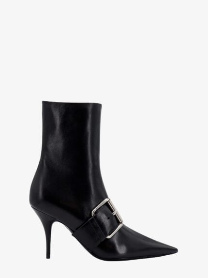Balenciaga Leather Ankle Boots With Maxi Buckle