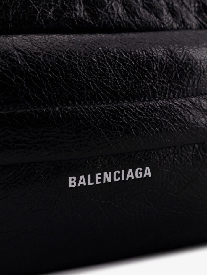 Balenciaga Leather Crossbody Bag With Logo On The Front