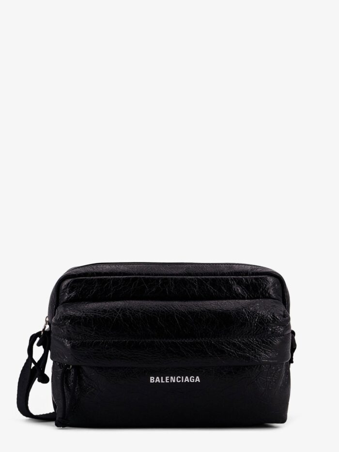 Balenciaga Leather Crossbody Bag With Logo On The Front