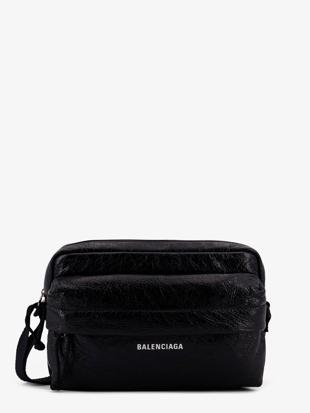 Balenciaga Leather Crossbody Bag With Logo On The Front