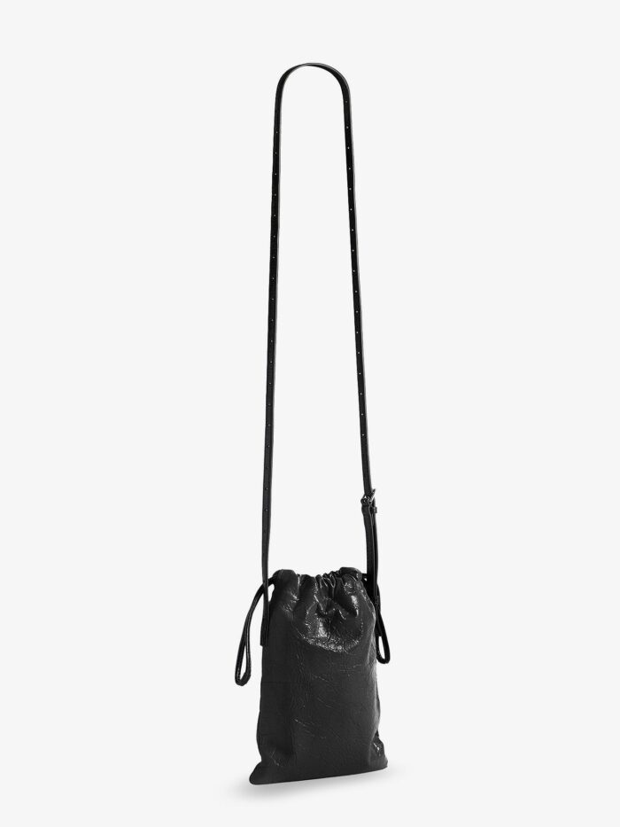 Balenciaga Leather Shopper Phone Holder With Lettering Logo On The Front