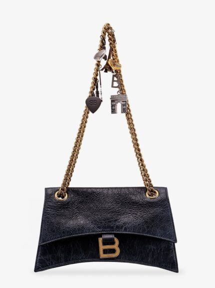 Balenciaga Leather Shoulder Bag With Dirty Effect And Iconic Metal Logo