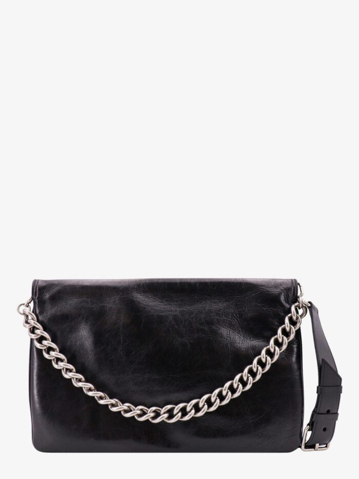 Balenciaga Leather Shoulder Bag With Metal Monogram