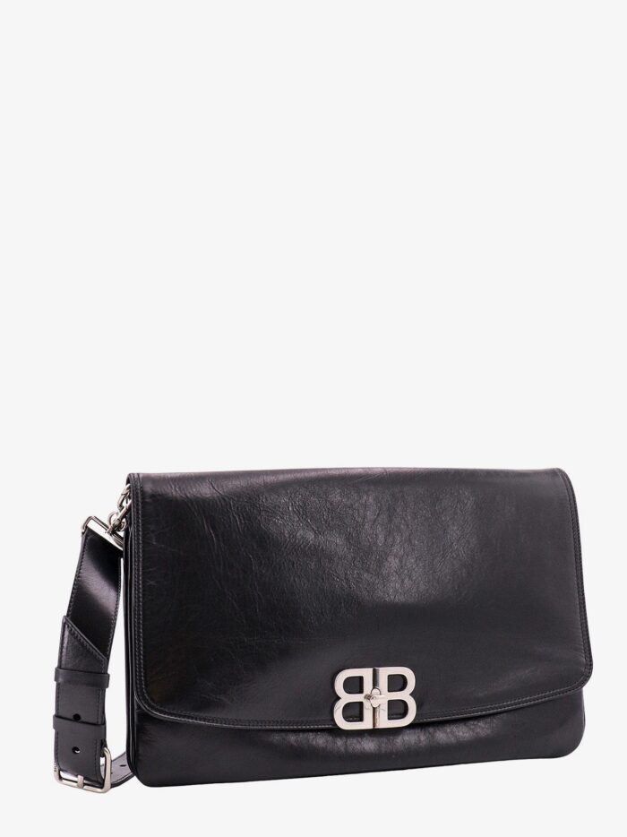 Balenciaga Leather Shoulder Bag With Metal Monogram