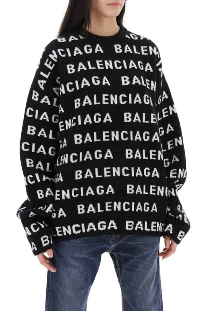 BALENCIAGA "logo All Over Print Pullover