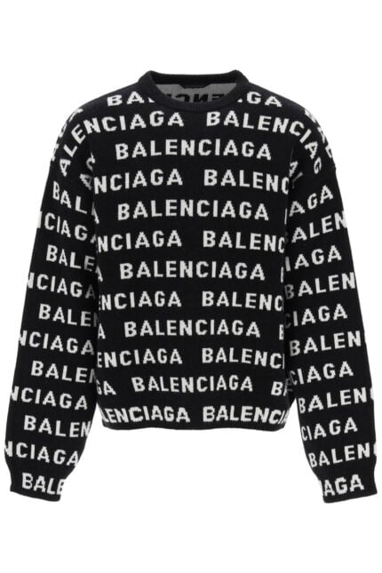 BALENCIAGA "logo All Over Print Pullover