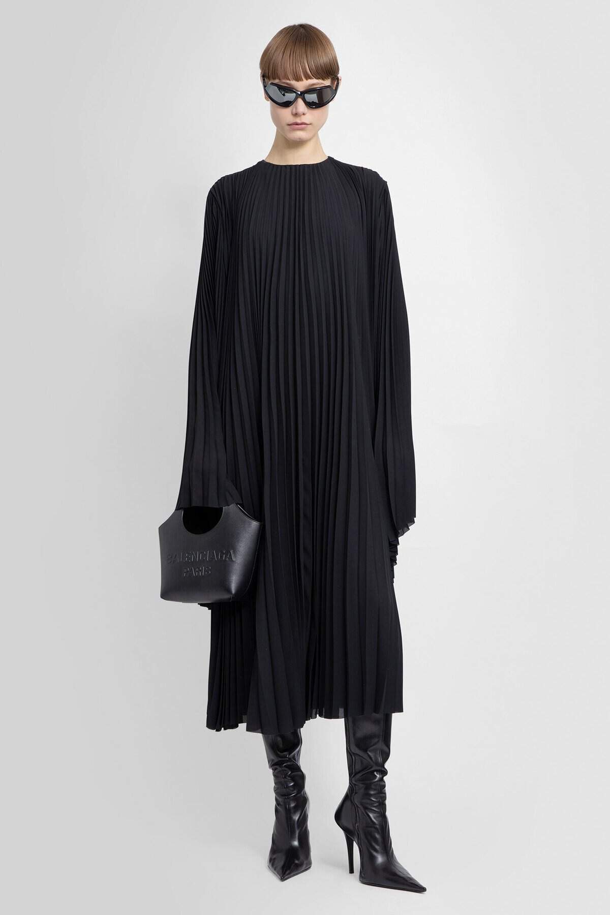 BALENCIAGA Long Pleated Dress