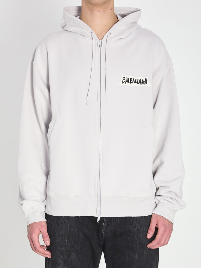Balenciaga Masking Tape zip-up hoodie