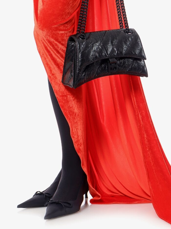 Balenciaga Matelassé Leather Shoulder Bag With Frontal Monogram