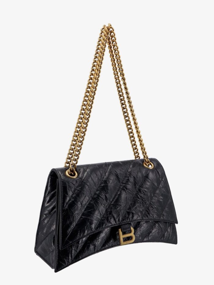 Balenciaga Matelassé Leather Shoulder Bag With Frontal Monogram
