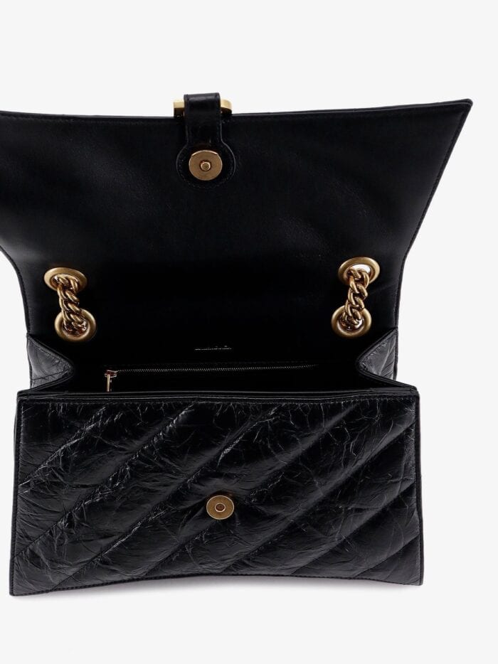 Balenciaga Matelassé Leather Shoulder Bag With Frontal Monogram