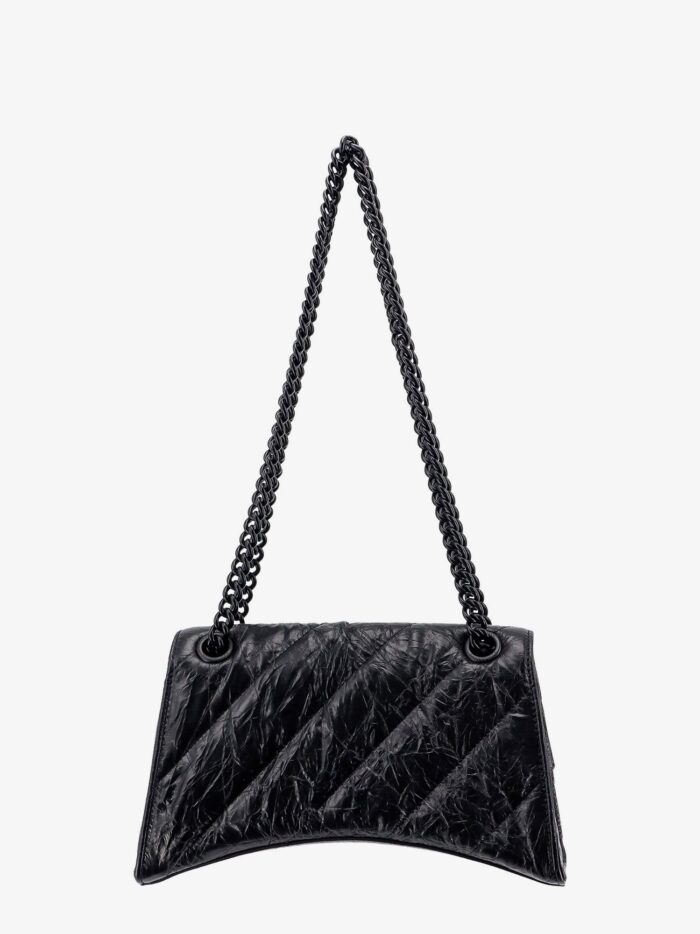 Balenciaga Matelassé Leather Shoulder Bag With Frontal Monogram