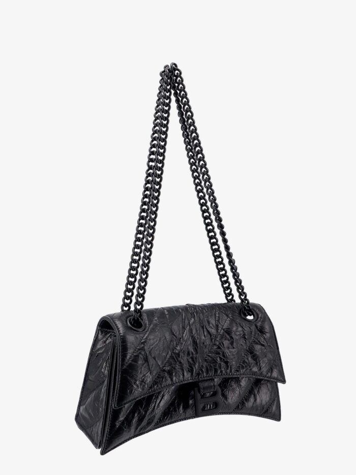 Balenciaga Matelassé Leather Shoulder Bag With Frontal Monogram