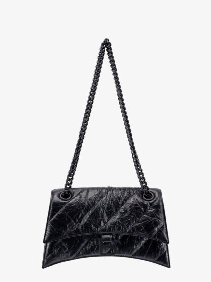 Balenciaga Matelassé Leather Shoulder Bag With Frontal Monogram