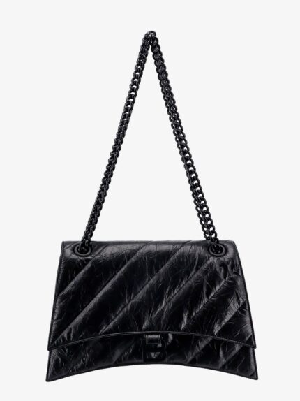 Balenciaga Matelassé Leather Shoulder Bag With Frontal Monogram