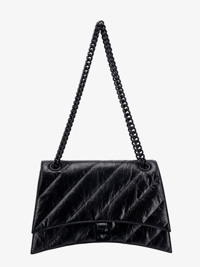 Balenciaga Matelassé Leather Shoulder Bag With Frontal Monogram
