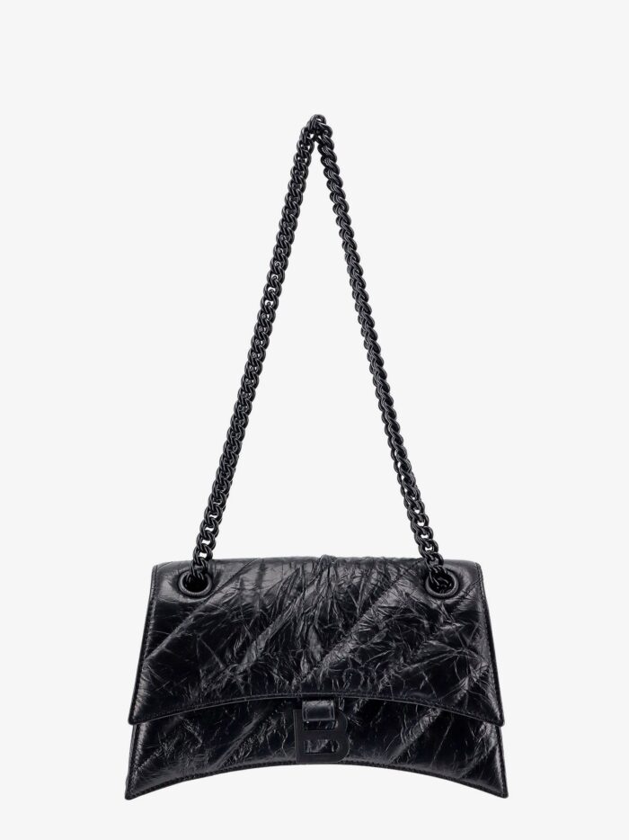 Balenciaga Matelassé Leather Shoulder Bag With Frontal Monogram