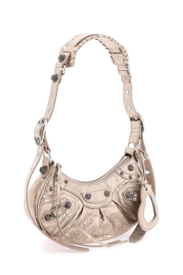 BALENCIAGA Metallic Leather Le Cagole Shoulder Bag Xs