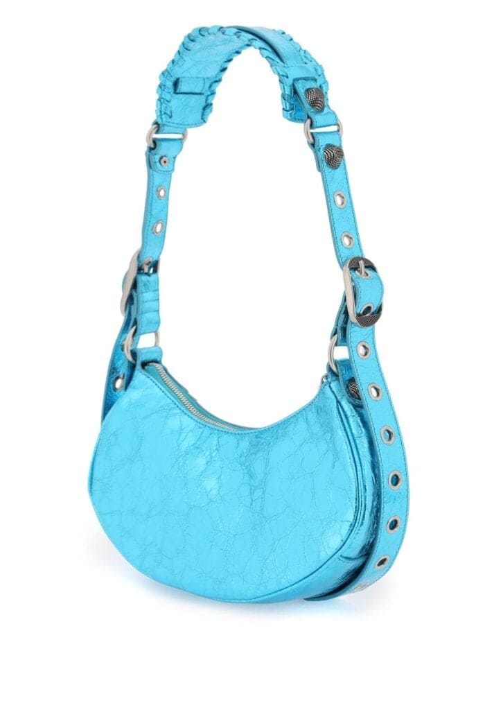 BALENCIAGA Metallized Arena Leather Le Cagole Xs Bag