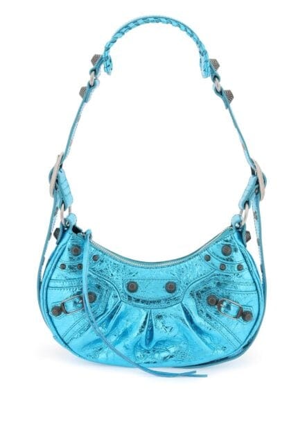 BALENCIAGA Metallized Arena Leather Le Cagole Xs Bag