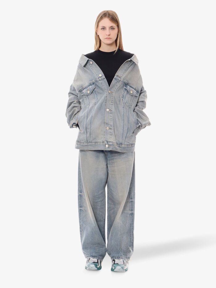 Balenciaga Off-shoulder Denim Jacket