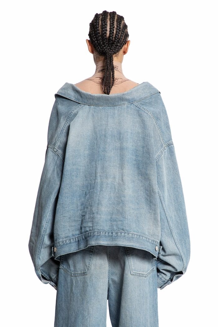 BALENCIAGA Off Shoulder Jacket In Organic Selvedge Denim