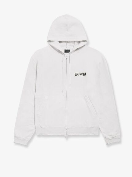 Balenciaga Over Zip-Up Hoodie Cotton Sweatshirt
