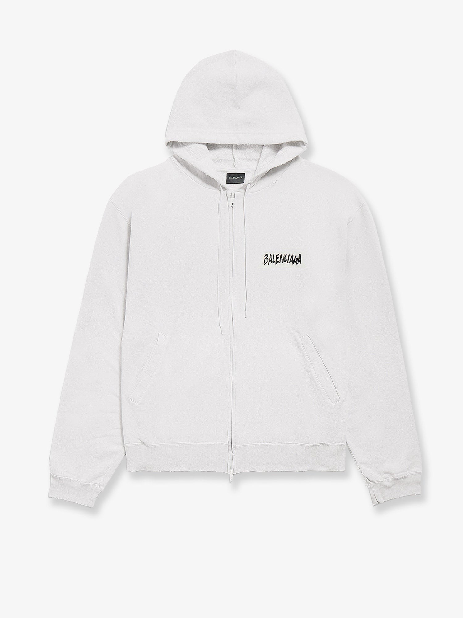 Balenciaga Over Zip-Up Hoodie Cotton Sweatshirt
