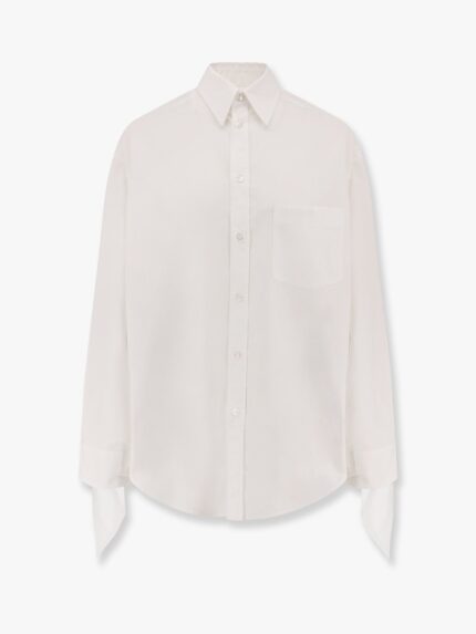 Balenciaga Oversize Cotton Shirt With Knotted Details