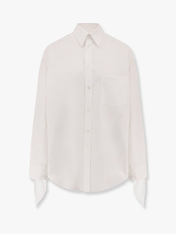Balenciaga Oversize Cotton Shirt With Knotted Details