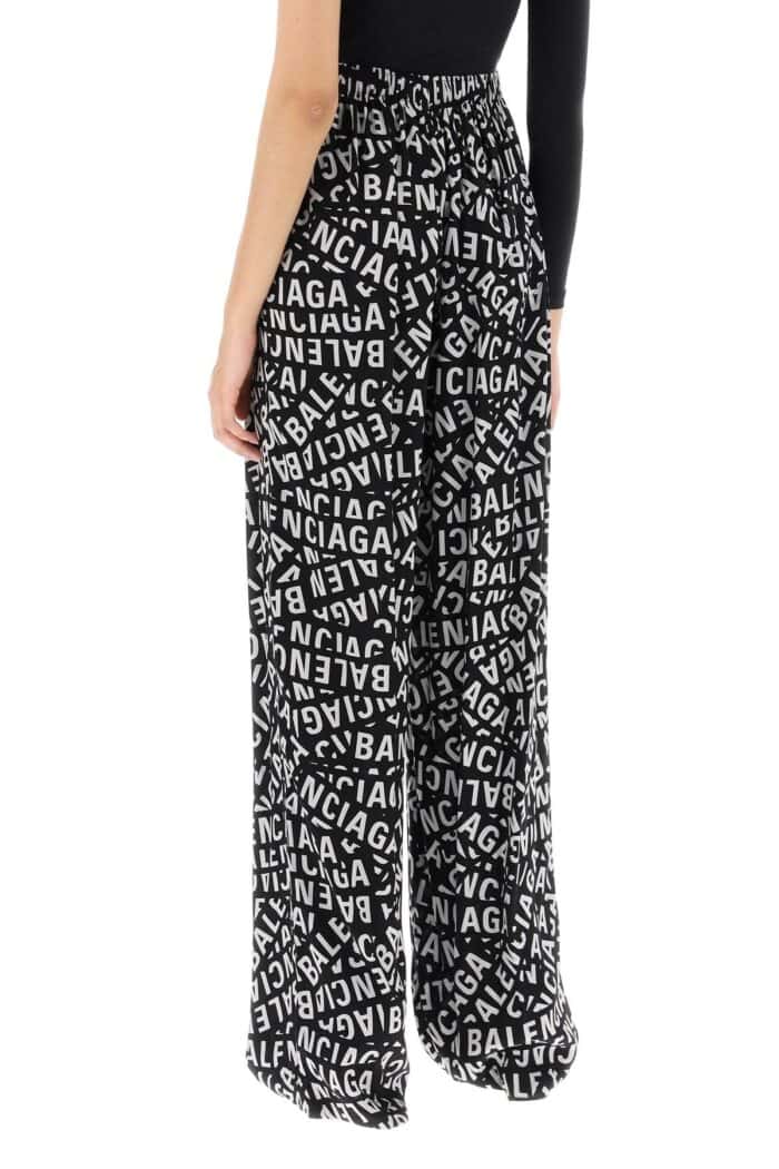 Balenciaga Palazzo Pants With Logo Motif