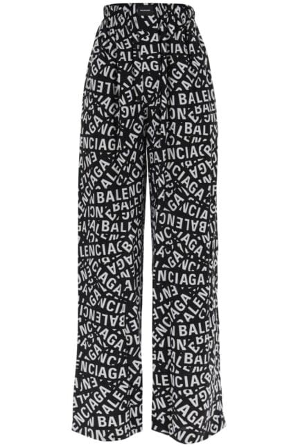 Balenciaga Palazzo Pants With Logo Motif