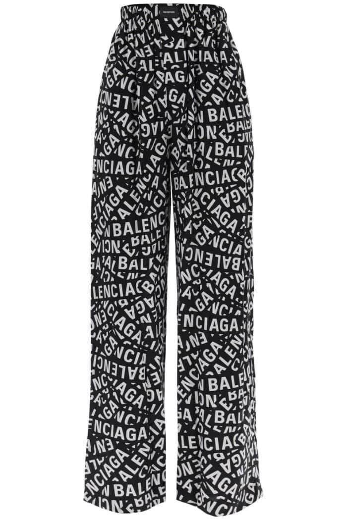 Balenciaga Palazzo Pants With Logo Motif