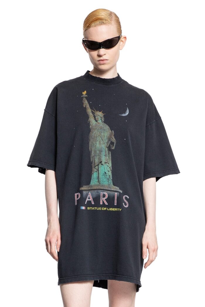 BALENCIAGA Paris Liberty T-shirt Dress In Vintage Jersey