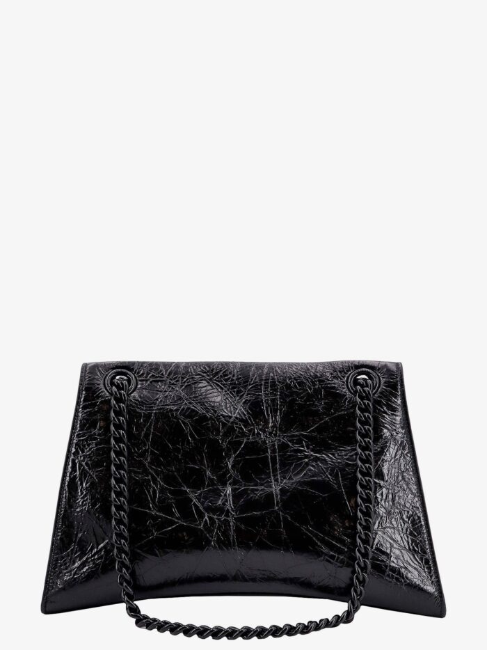 Balenciaga Patent Leather Shoulder Bag With Frontal Monogram