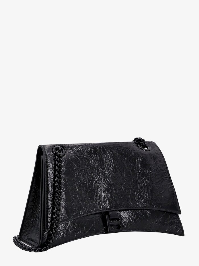 Balenciaga Patent Leather Shoulder Bag With Frontal Monogram