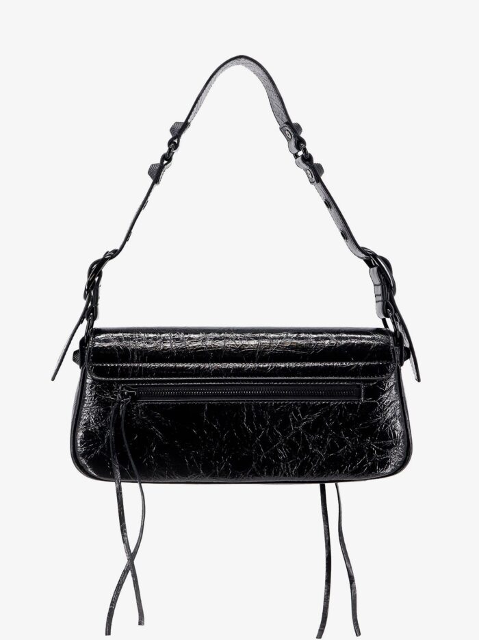 Balenciaga Patent Leather Shoulder Bag With Metal Details