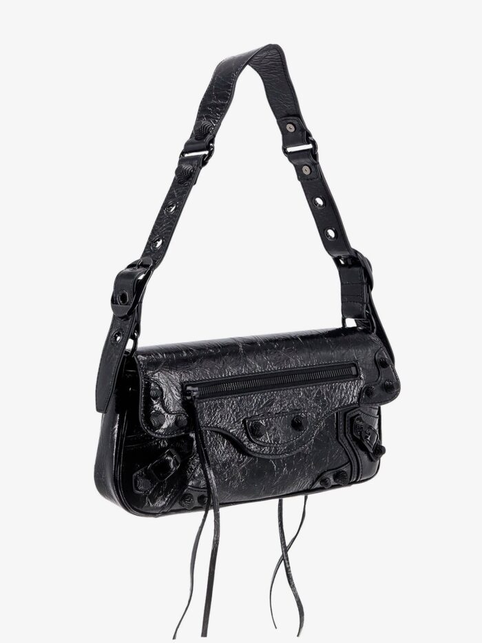 Balenciaga Patent Leather Shoulder Bag With Metal Details