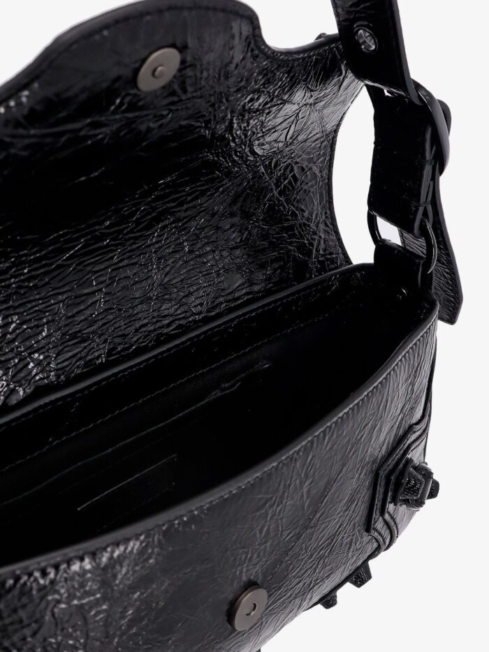 Balenciaga Patent Leather Shoulder Bag With Metal Details