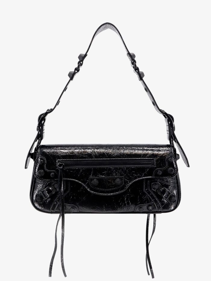 Balenciaga Patent Leather Shoulder Bag With Metal Details