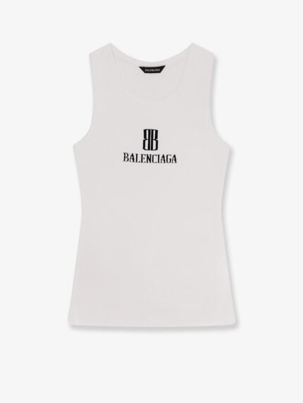 Balenciaga Ribbed Viscose Blend Tank Top