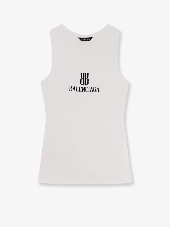 Balenciaga Ribbed Viscose Blend Tank Top