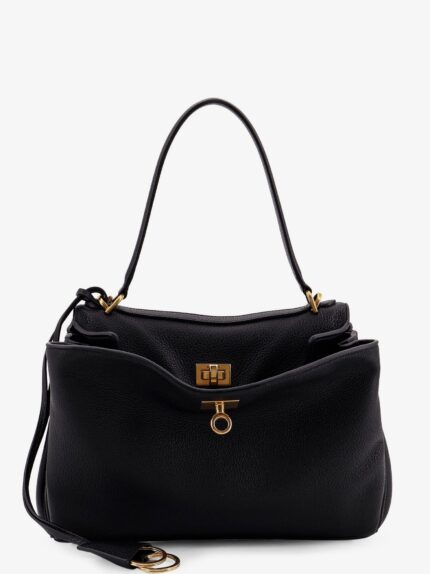 Balenciaga Rodeo Leather Shoulder Bag With Croco Effect