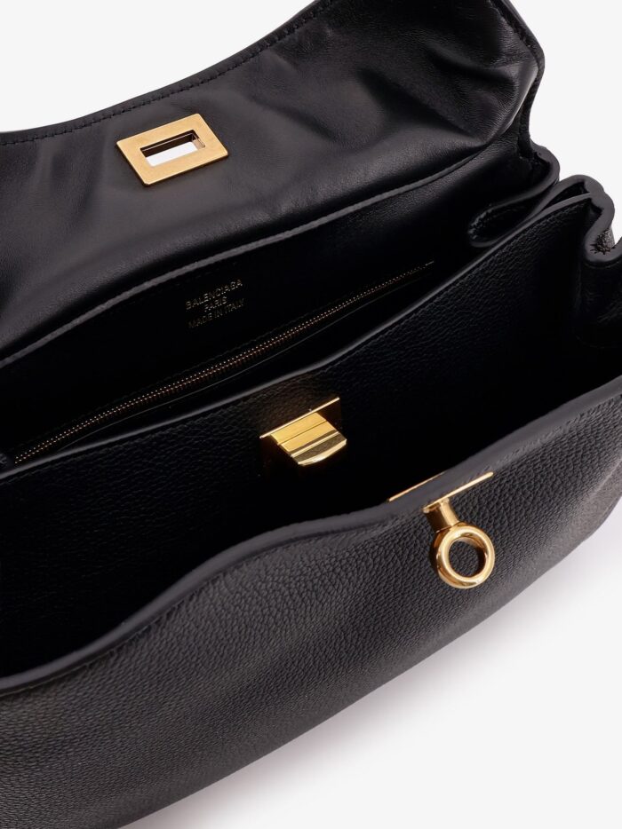 Balenciaga Rodeo Leather Shoulder Bag With Croco Effect