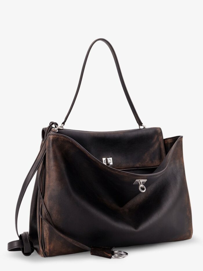 Balenciaga Rodeo Leather Shoulder Bag With Used Effect