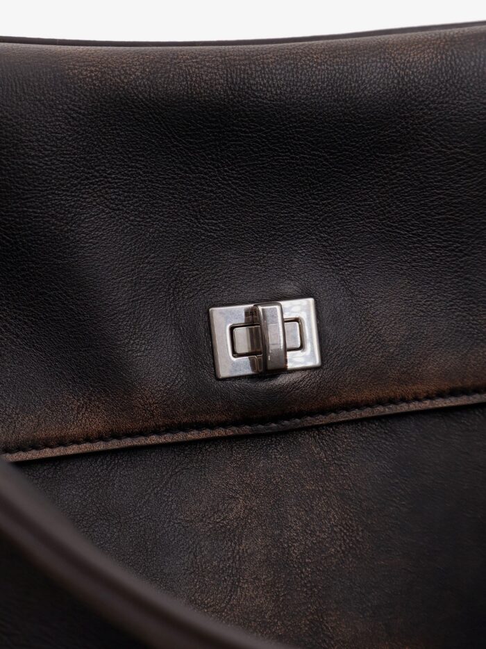Balenciaga Rodeo Leather Shoulder Bag With Used Effect